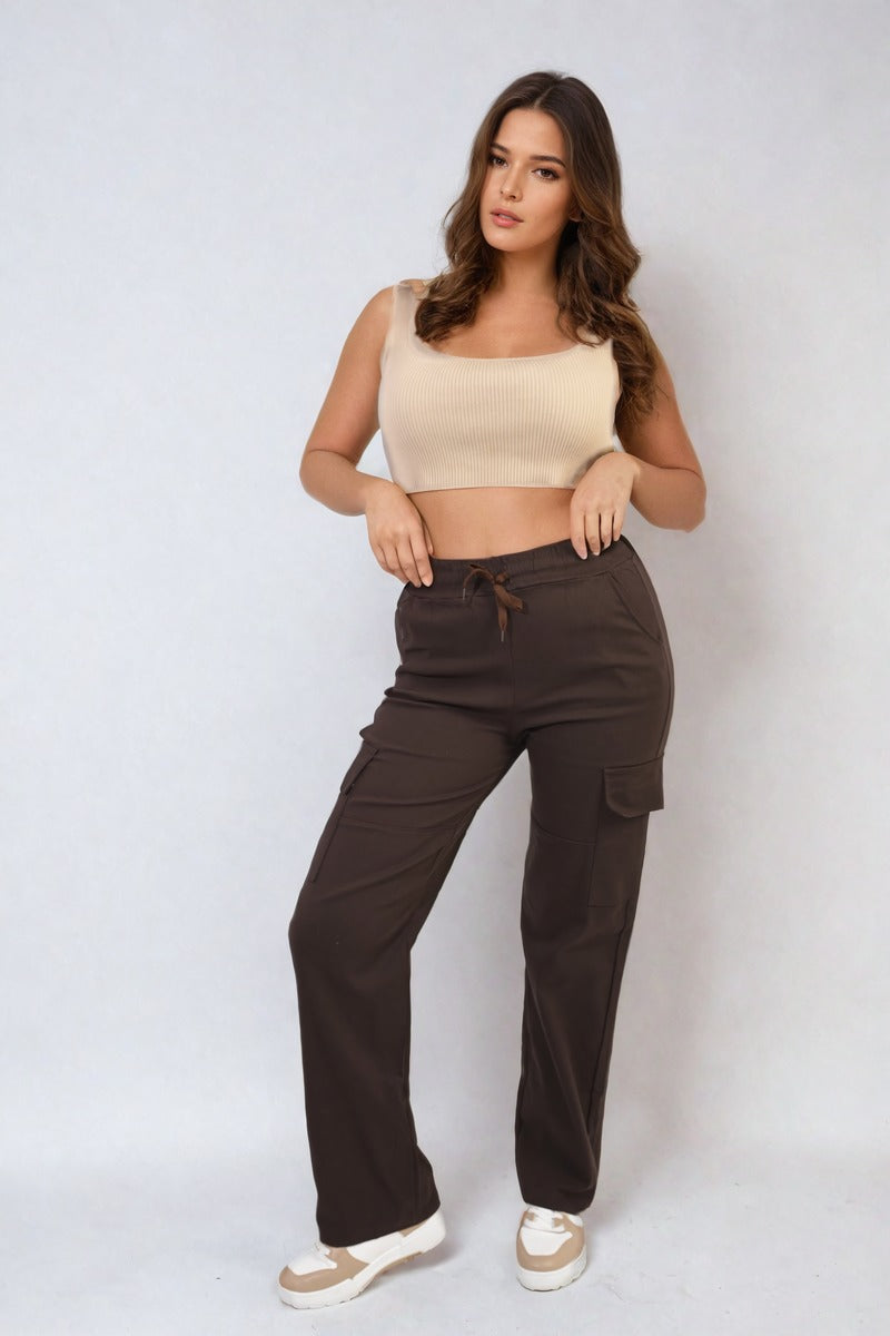 Cargo Pocket Trousers – BROWN SM