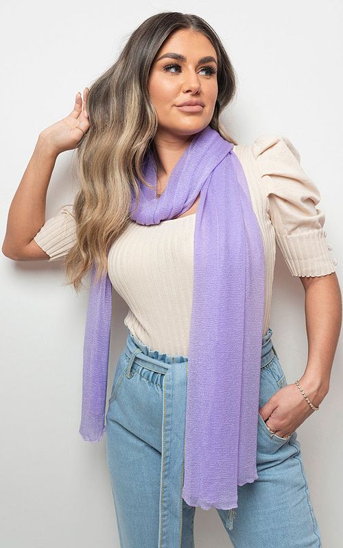 Shiny Glitter Summer Silk Wrap Scarf – Lilac SZE