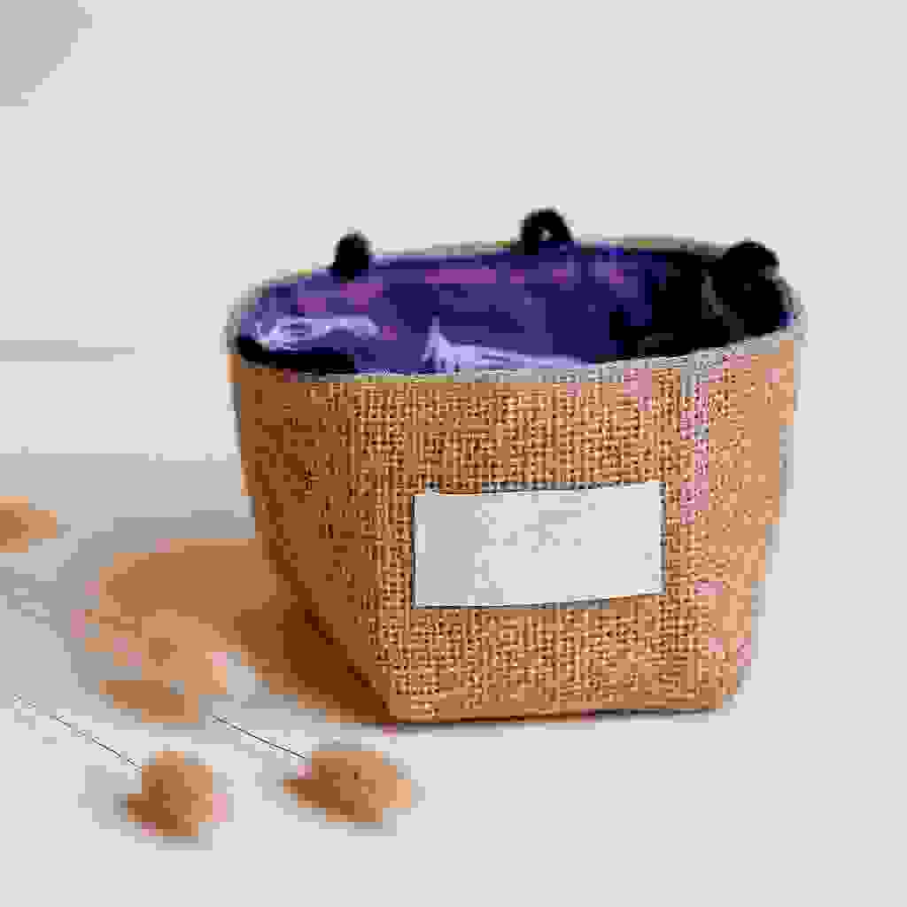 Jute Gift Bag With Lavender Cotton Lining Small