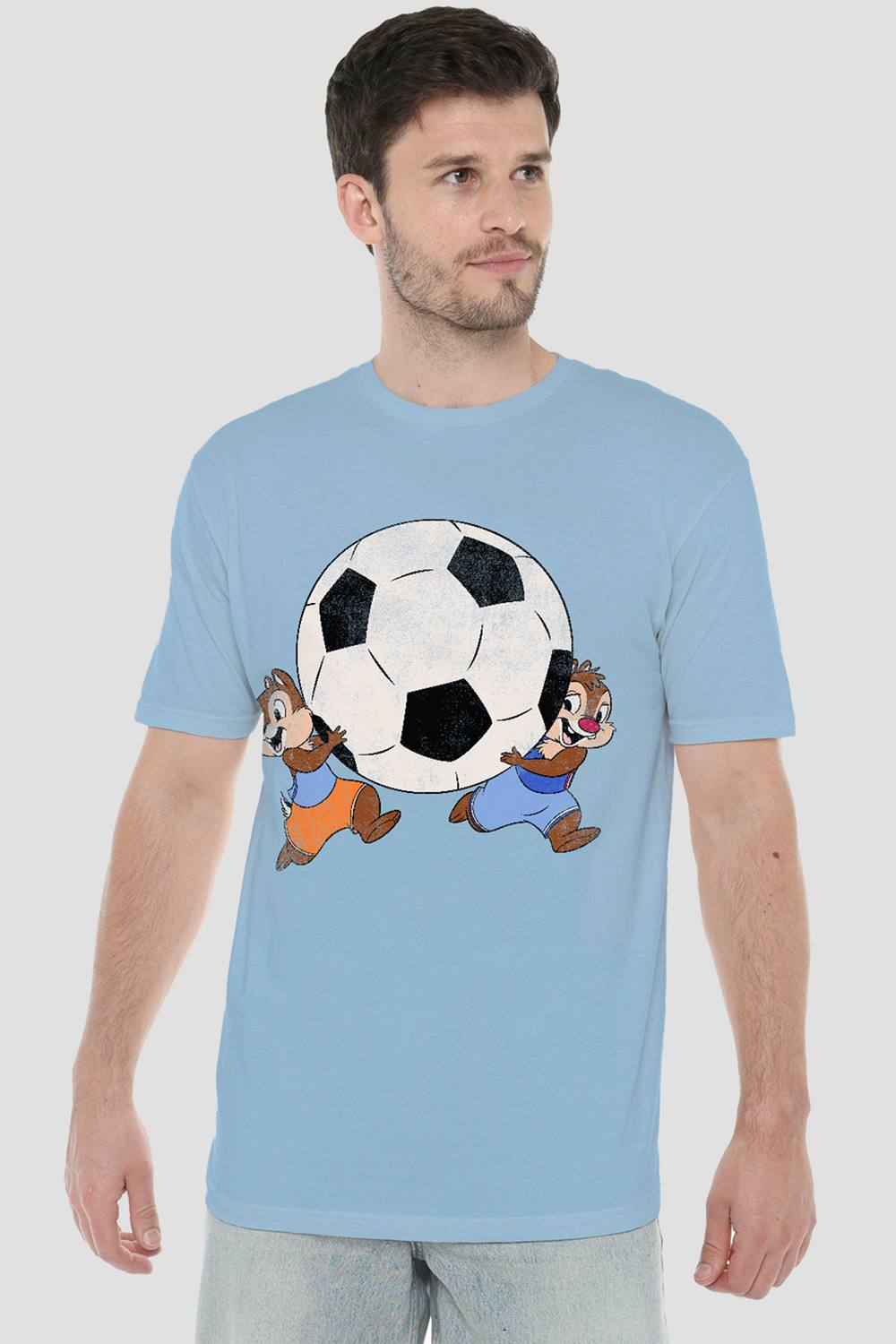 Disney Chip N Dale Football T Shirt, Light Blue Disney Chip N Dale Football T Shirt, Light Blue