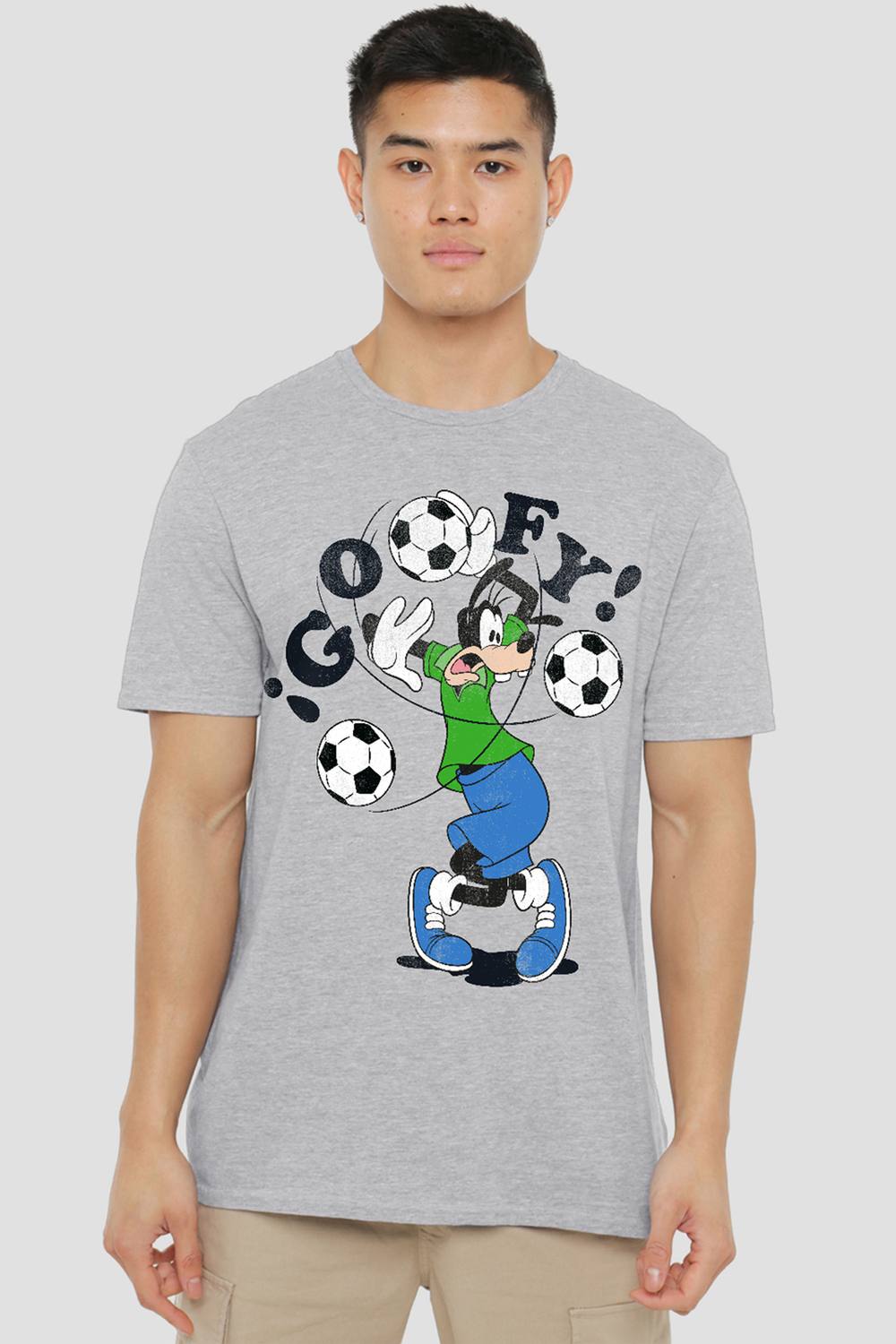 Disney Goofy Football Tangle T Shirt, Athletic Heather In Light Grey