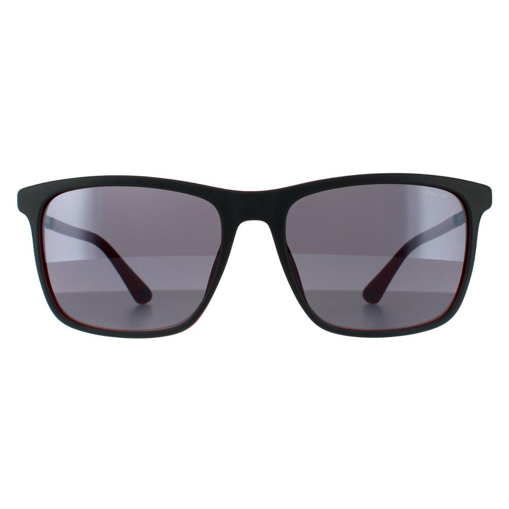 Police Unisex Square Matte Grey Red Grey Mirrored Sunglasses Police Unisex Square Matte Grey Red Grey Mirrored Sunglasses