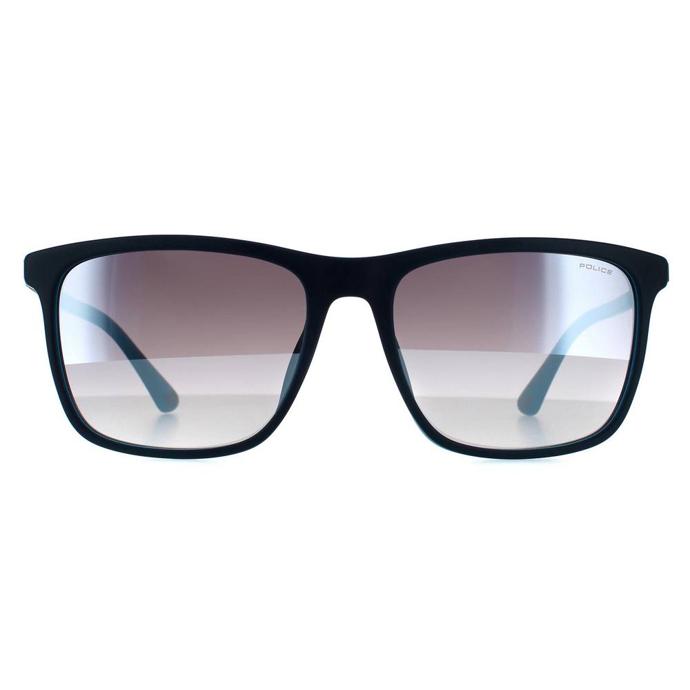 Police Unisex Square Blue Turquoise Blue Gradient Mirrored Sunglasses Police Unisex Square Blue Turquoise Blue Gradient Mirrored Sunglasses