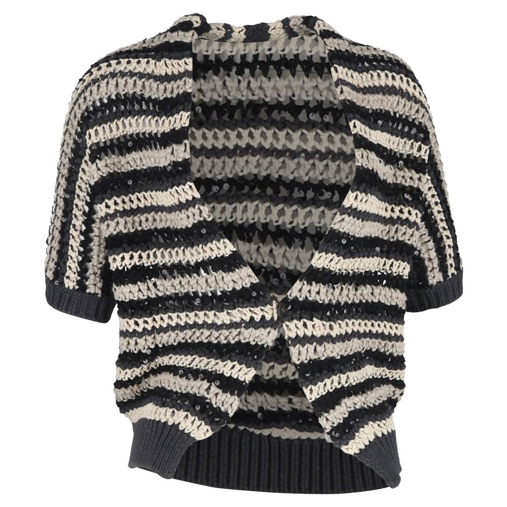 Brunello Cucinelli Preloved Stripe Sequin Cardigan Sweater Multicolor Cotton Brunello Cucinelli Preloved Stripe Sequin Cardigan Sweater Multicolor Cotton