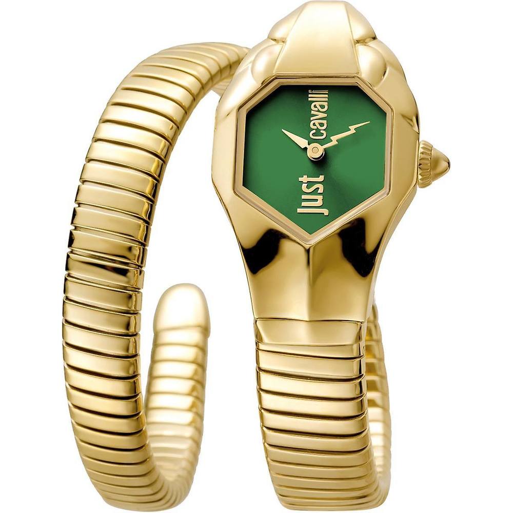 Just Cavalli JcLM Bottle Green Stainless Steel Watch In Gold Just Cavalli JcLM Bottle Green Stainless Steel Watch In Gold