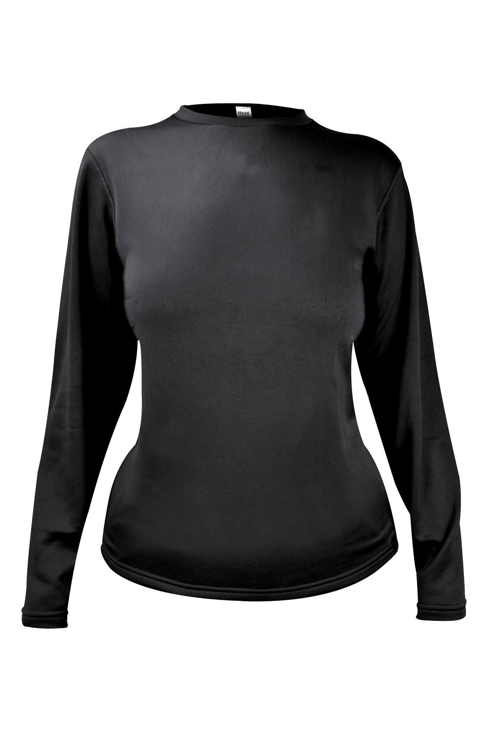 Heat Holders Fleece Lined Base Layer Thermal Long Sleeve Top In Black