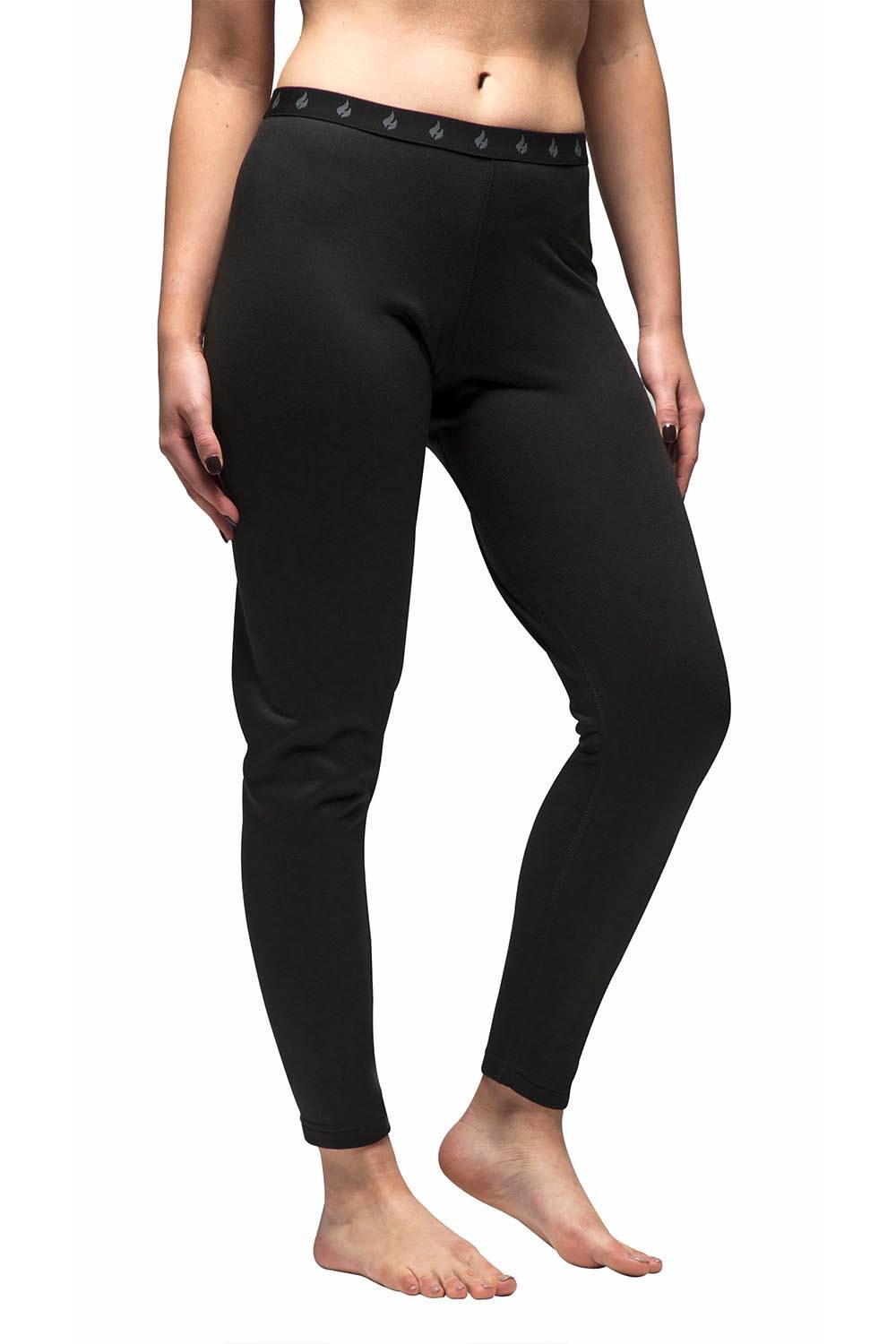 Heat Holders Fleece Lined Base Layer Thermal Long John Bottoms In Black