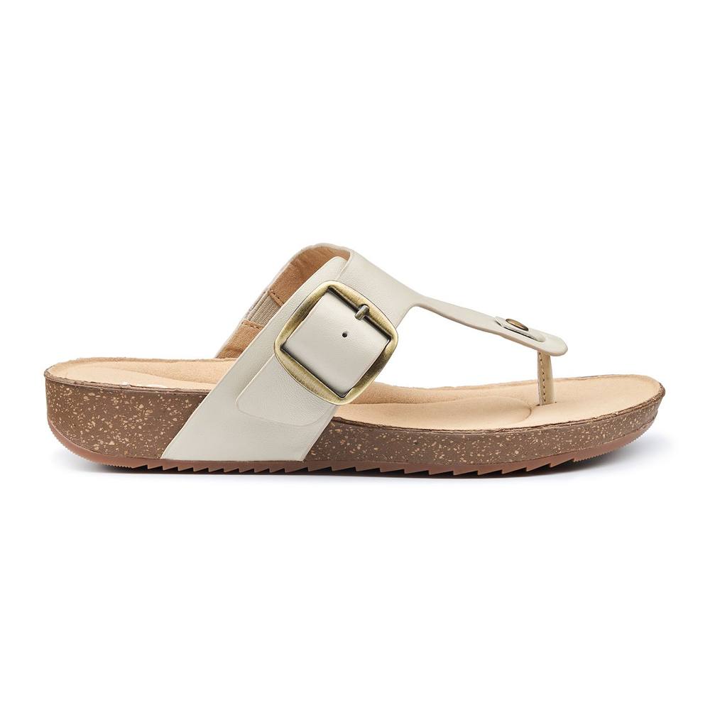 Hotter ‘resort’ Toe-Post Sandals In Cream