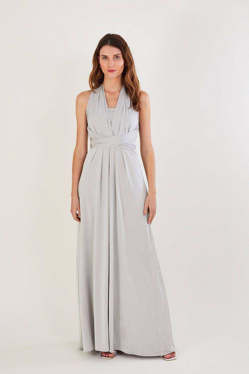 Monsoon ‘thea’ Twist Me Tie Me Maxi Dress In Silver Monsoon ‘thea’ Twist Me Tie Me Maxi Dress In Silver