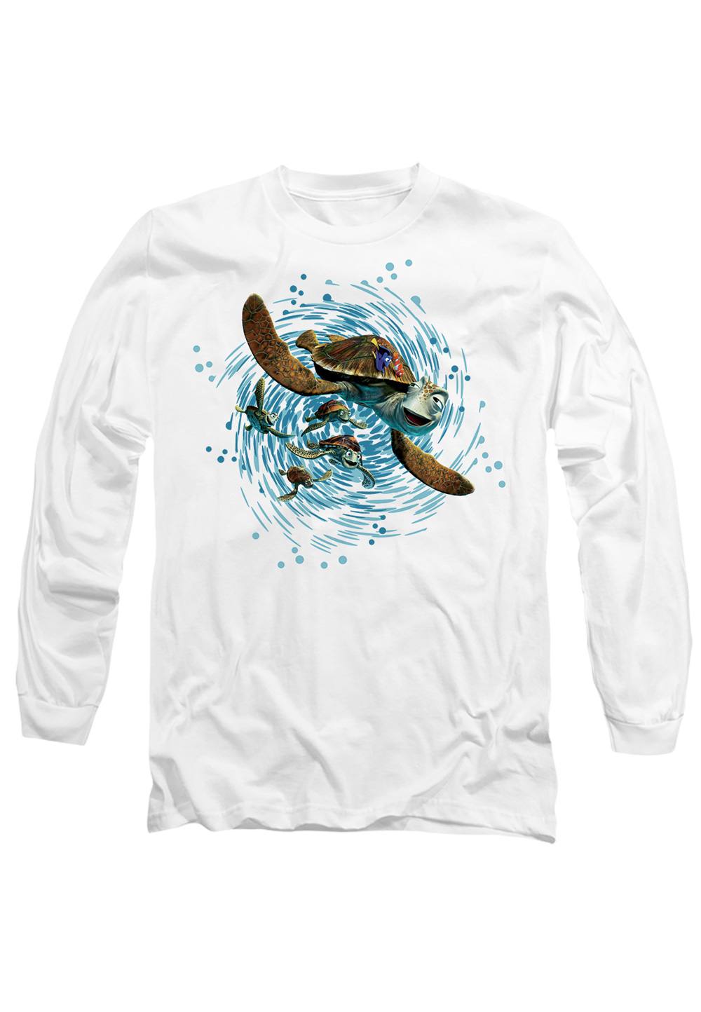 Disney Finding Nemo Crush Ride The Wave Long Sleeve Shirt, White