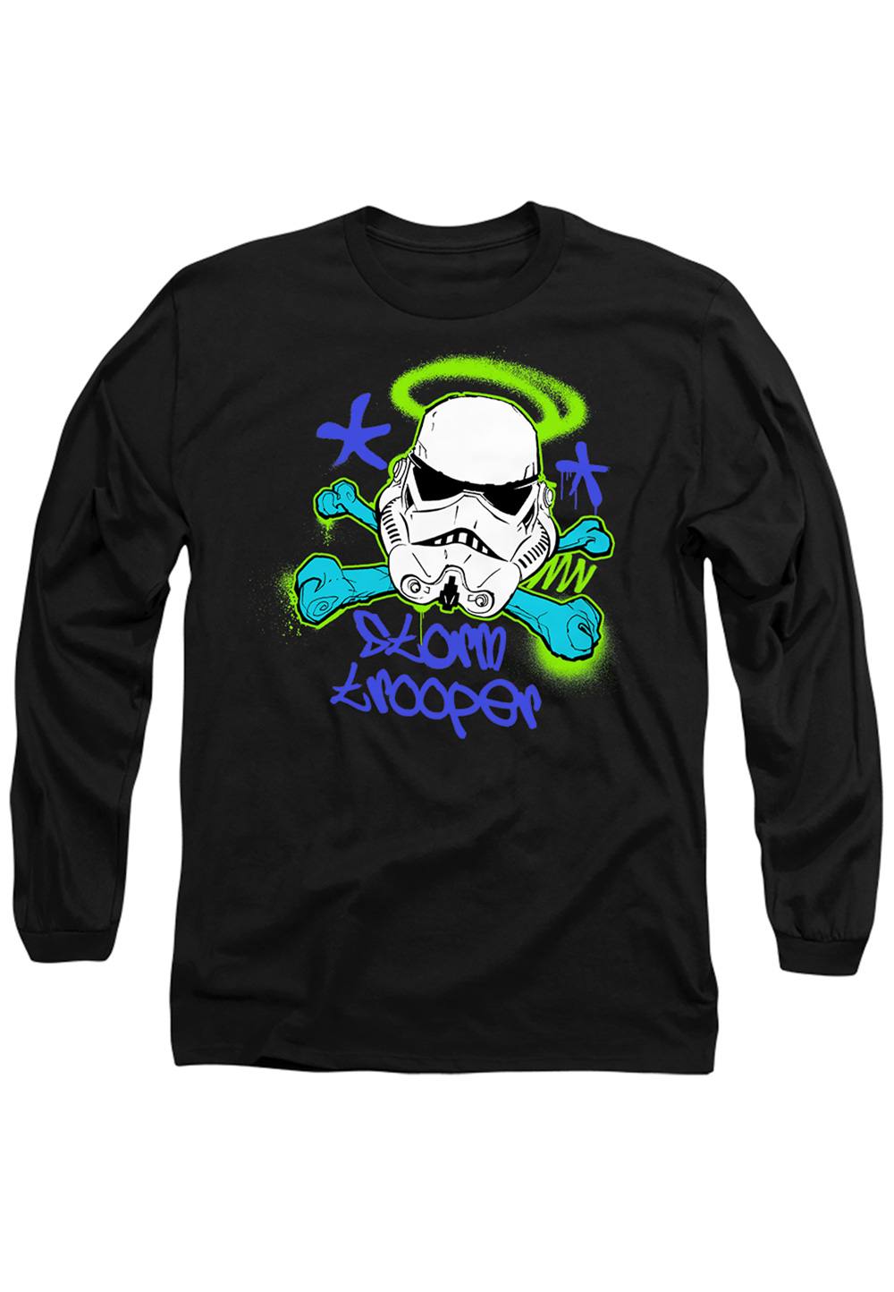 Star Wars Stencil Trooper Long Sleeve Shirt, Black