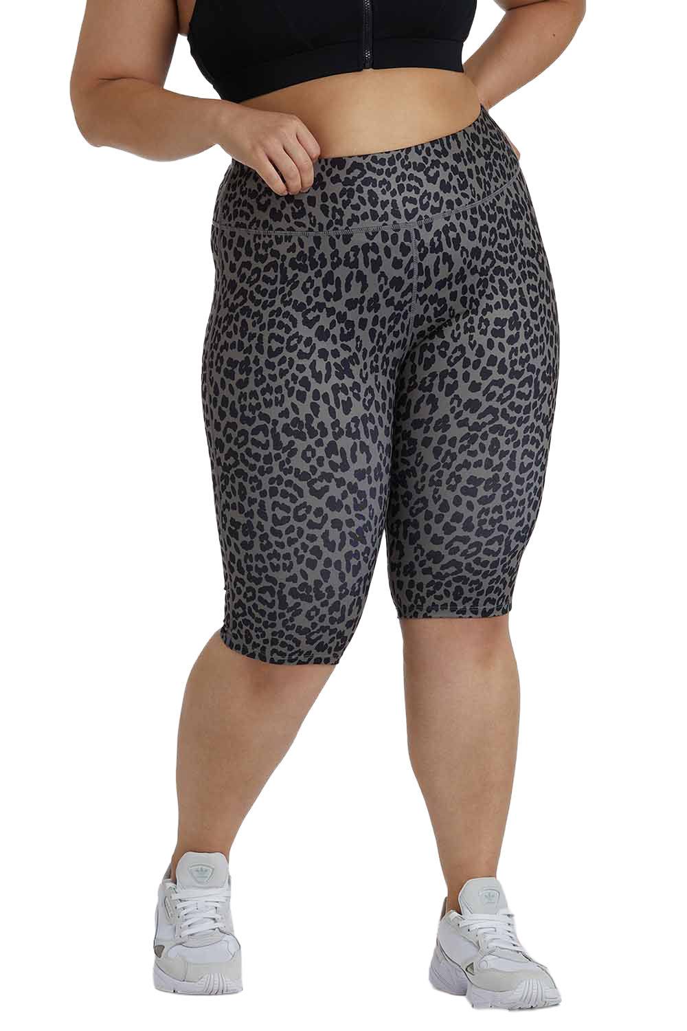 Wolf & Whistle Dusty Olive Leopard Curve ‘shorts’