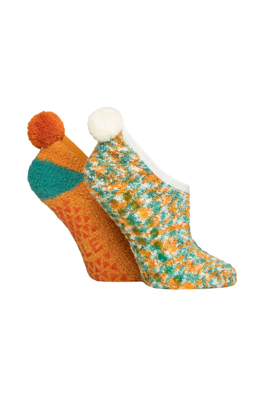 Elle Pair Cosy Mary Jane Socks In Burnt Orange