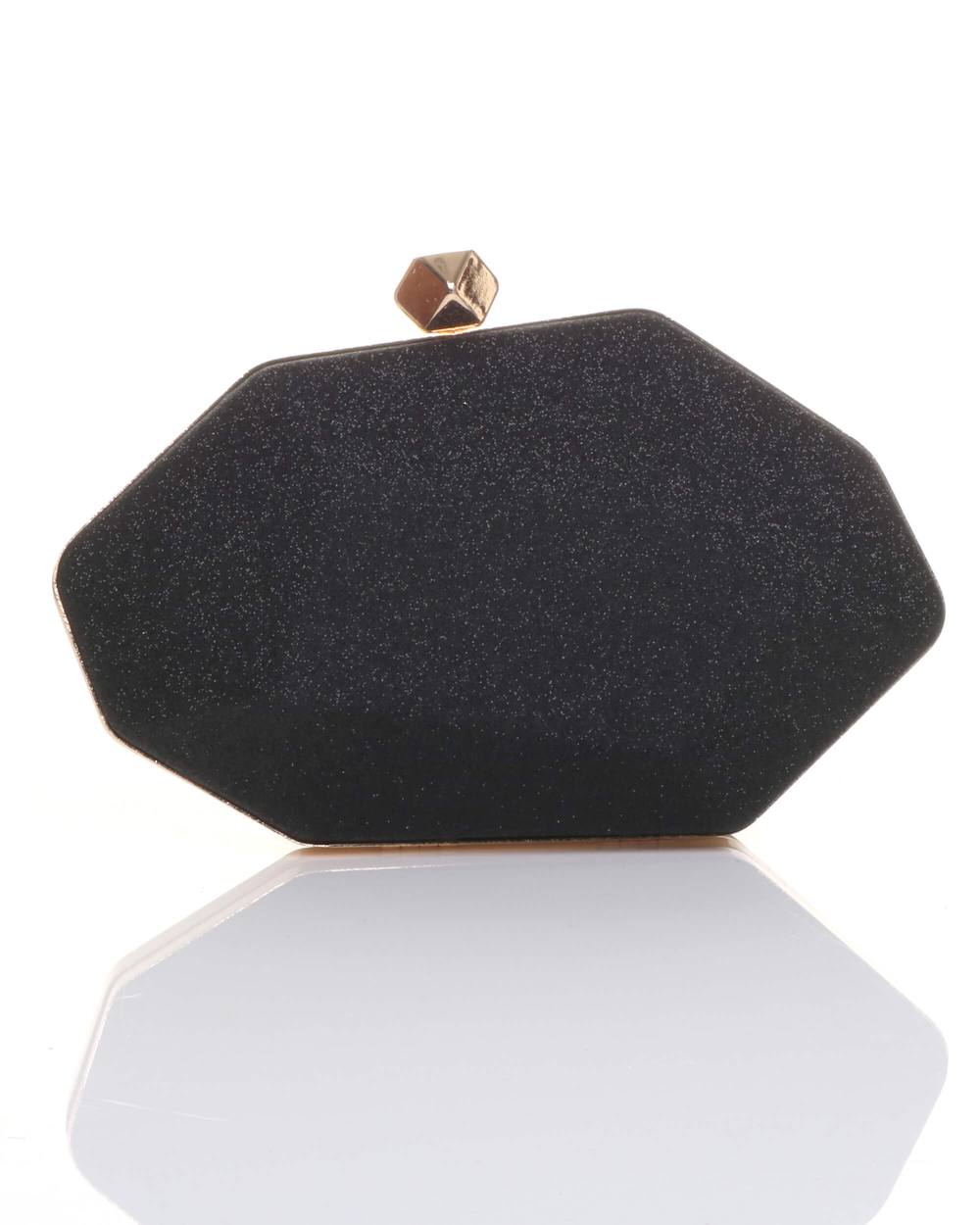 Ajvani Geometric Glitter Party Clutch Shoulder Handbag Bag In Black Ajvani Geometric Glitter Party Clutch Shoulder Handbag Bag In Black