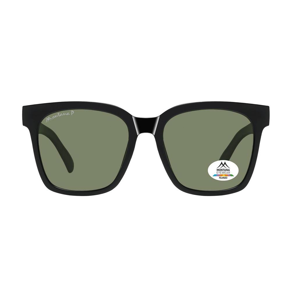 montana Unisex Square Shiny Black Green Polarized MP Sunglasses montana Unisex Square Shiny Black Green Polarized MP Sunglasses