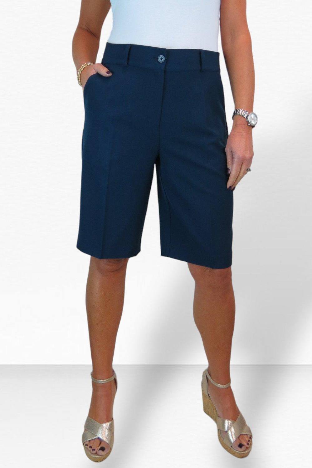 Paulo Due Smart Pleated Tailored Shorts In Navy