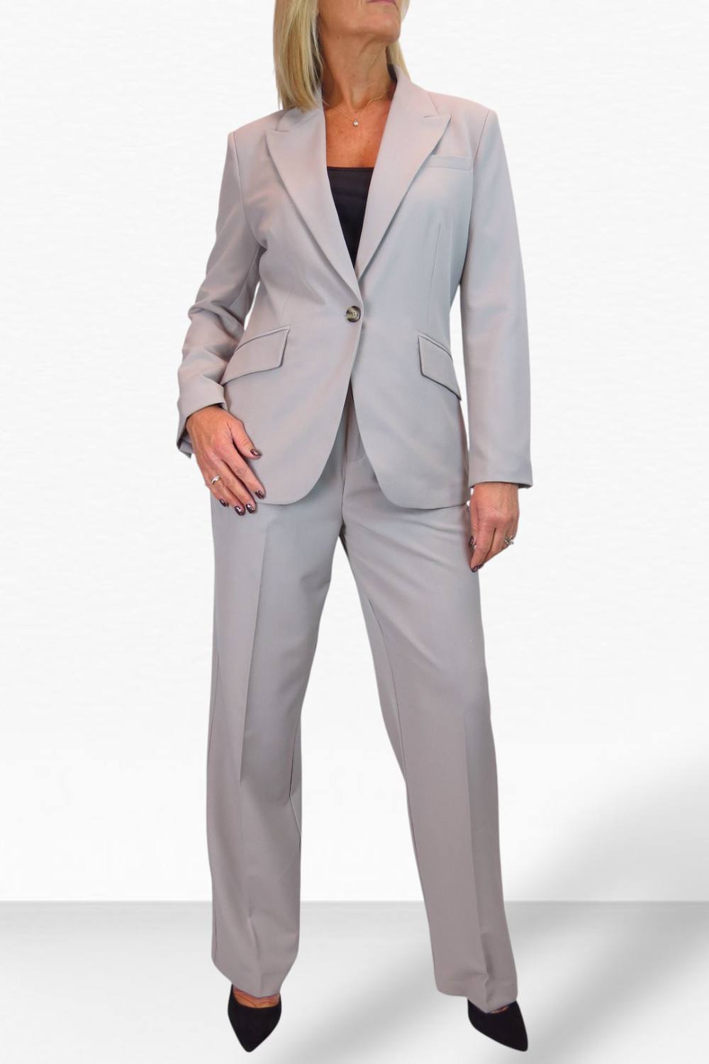 Paulo Due Piece Tailored Trouser Suit In Light Grey Paulo Due Piece Tailored Trouser Suit In Light Grey