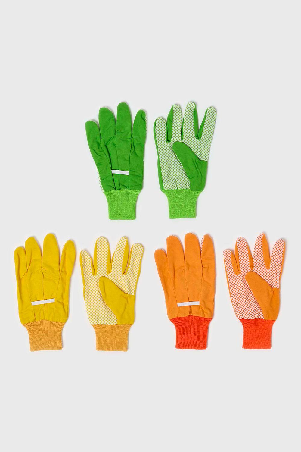 Homescapes Assorted Multi-Colour Gardening Gloves, Set Of