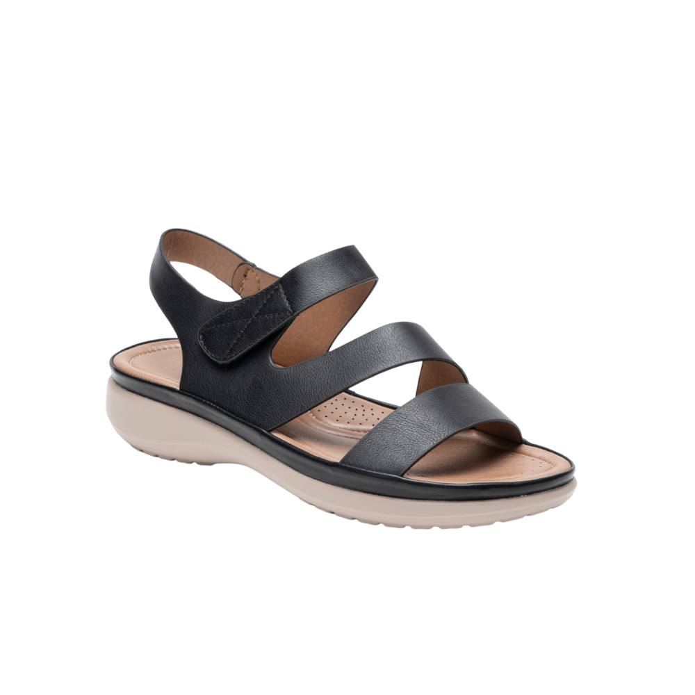 Ivachy Comfortable Faux Leather Sandals-Cushioned And Lightweight In Black