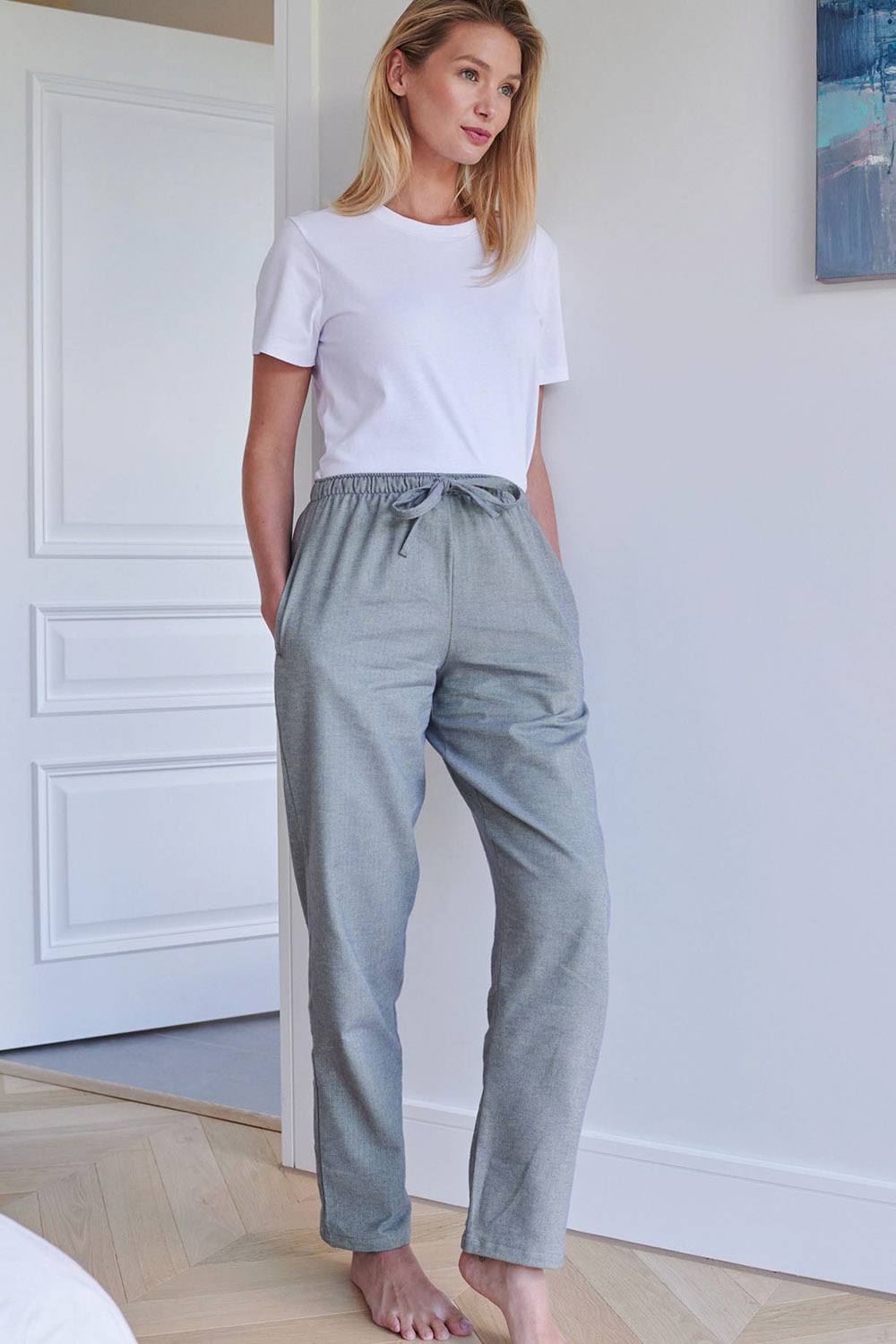 British Boxers “orkney” Herringbone Brushed Cotton Pyjama Trousers In Light Green British Boxers “orkney” Herringbone Brushed Cotton Pyjama Trousers In Light Green
