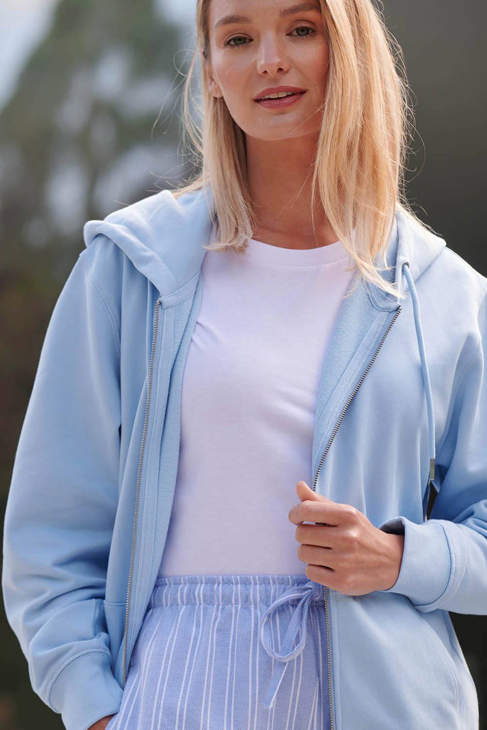 British Boxers “sky Blue” Cotton Zip-Up Hoodie In Light Blue British Boxers “sky Blue” Cotton Zip-Up Hoodie In Light Blue
