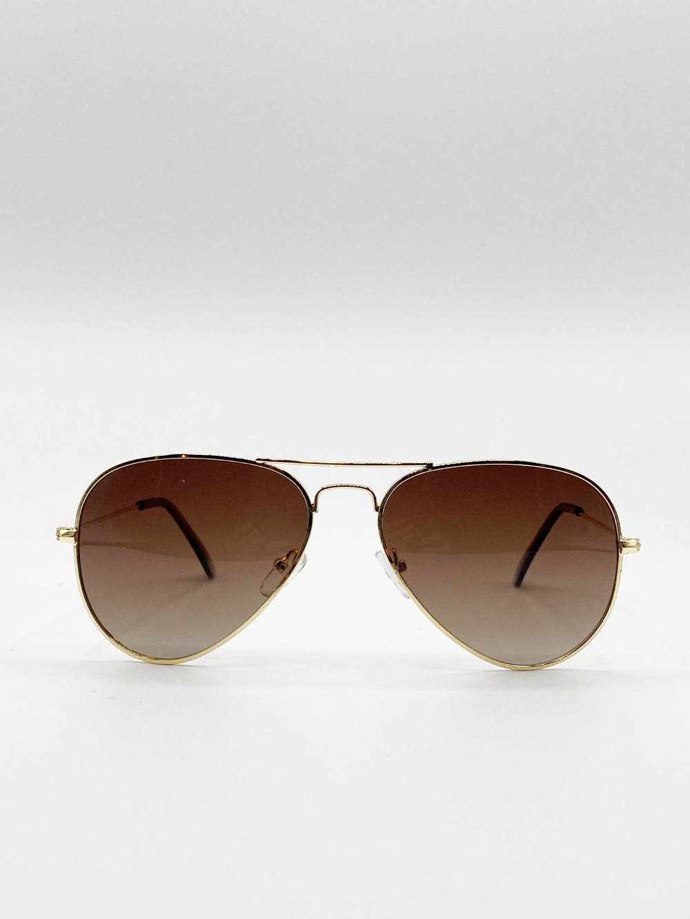Svnx Classic Brown Aviator Sunglasses Polarized