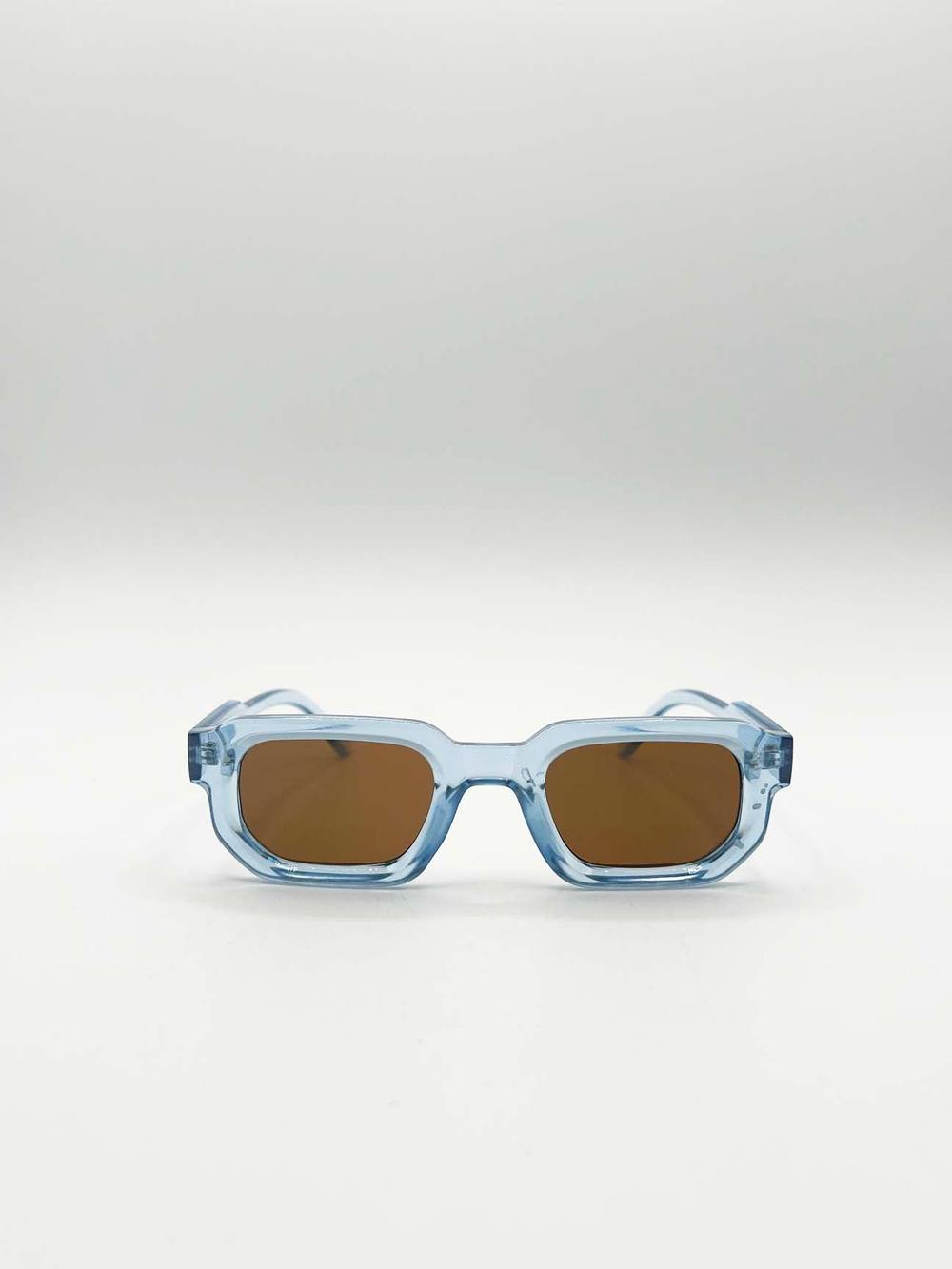 Svnx Chunky Retro Square Sunglasses In Blue Svnx Chunky Retro Square Sunglasses In Blue
