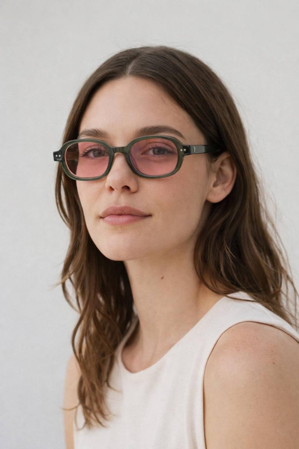 Svnx Retro Rounded Square Sunglasses In Green
