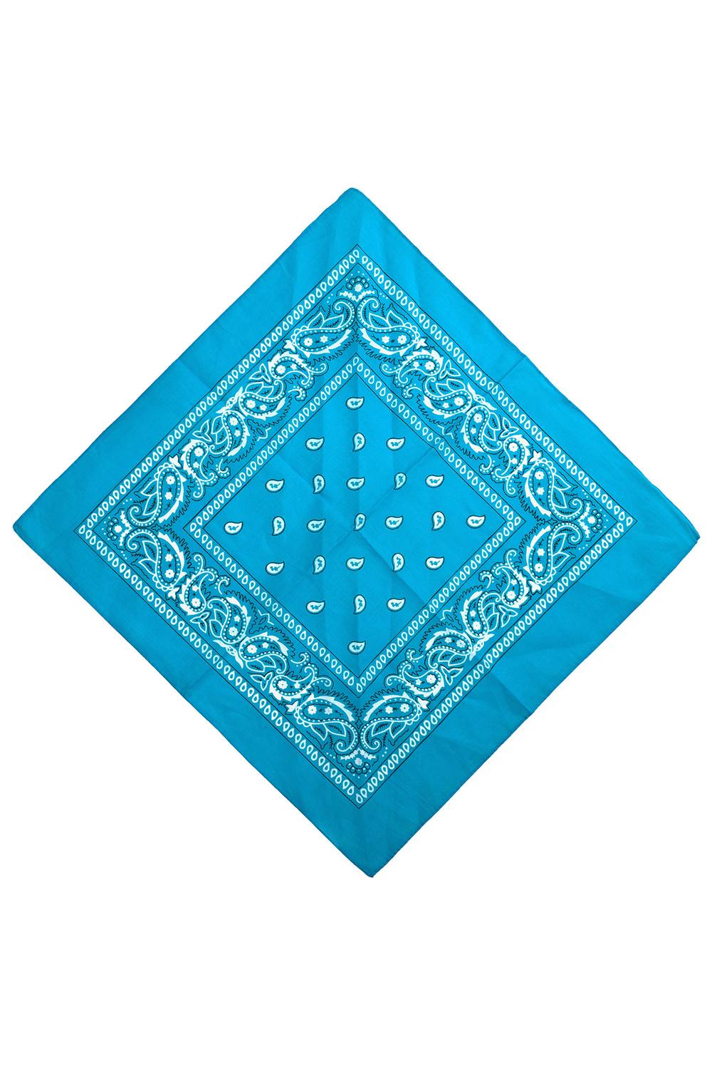 Neel Blue Cotton Bandana Headband Scarf For Raves, Riding, Outdoor Activities, Cm In Turquoise