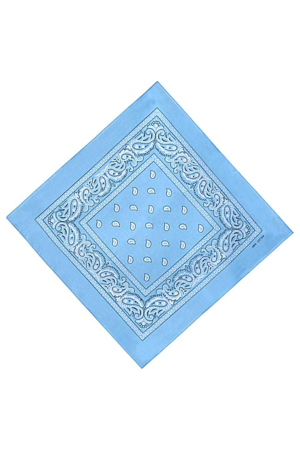 Neel Blue Cotton Bandana Headband Scarf For Raves, Riding, Outdoor Activities, Cm In Light Blue Neel Blue Cotton Bandana Headband Scarf For Raves, Riding, Outdoor Activities, Cm In Light Blue