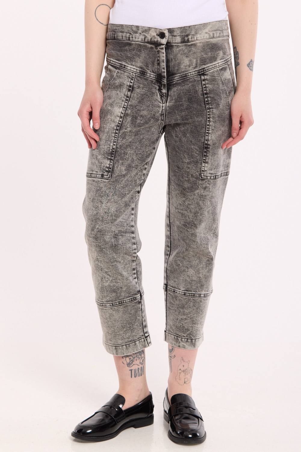 House Of Holland Grey Acid Wash Skinny Jeans