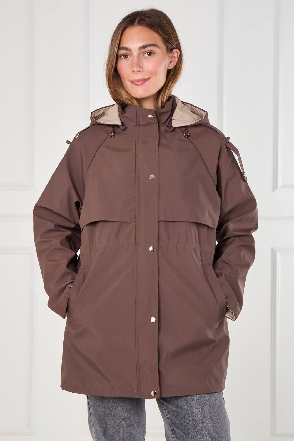 Love Sunshine Chocolate And Stone Reversible Parka In Brown Love Sunshine Chocolate And Stone Reversible Parka In Brown