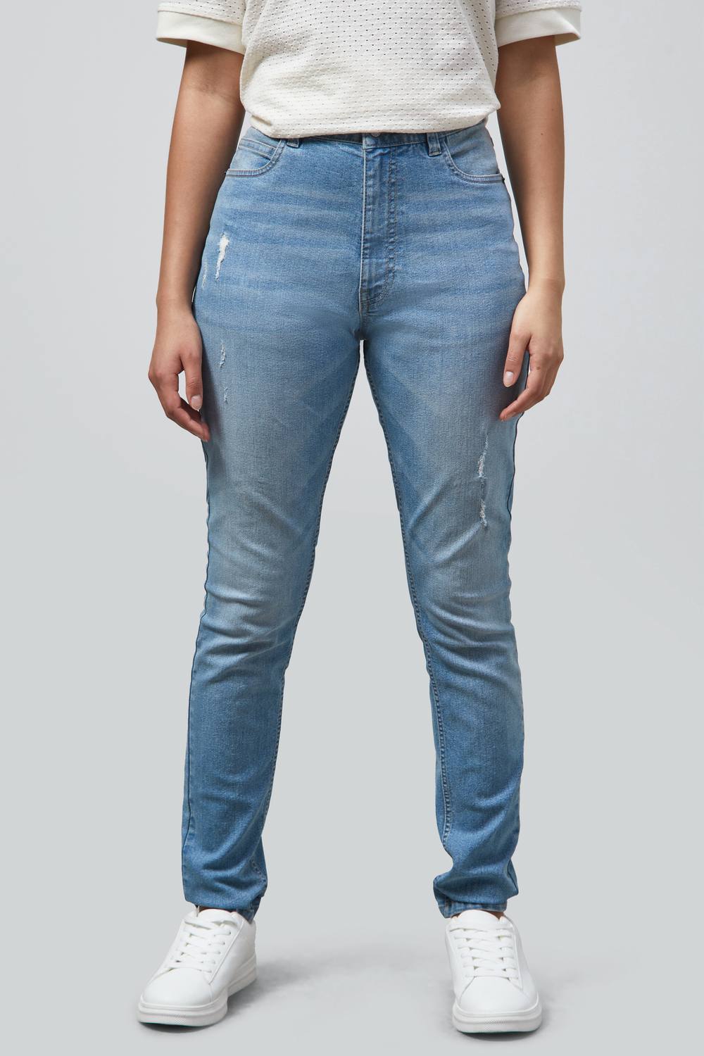 Enorsia High Waisted Regular Jeans In Light Blue