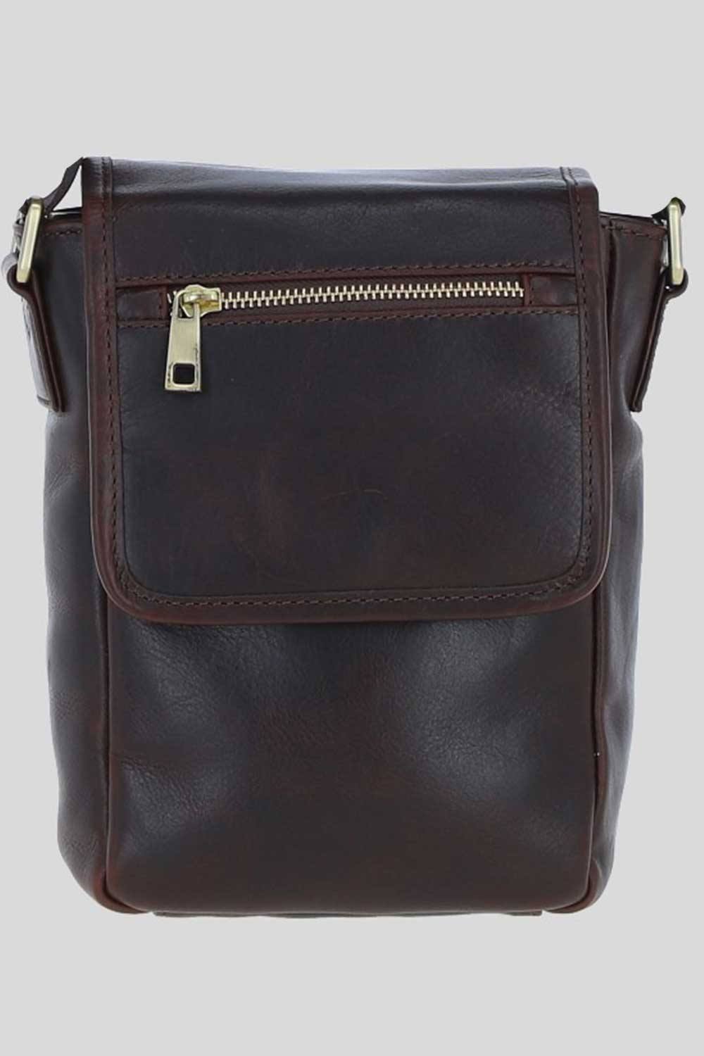 Ashwood Leather Real Leather Crossbody Flap Bag In Brown Ashwood Leather Real Leather Crossbody Flap Bag In Brown