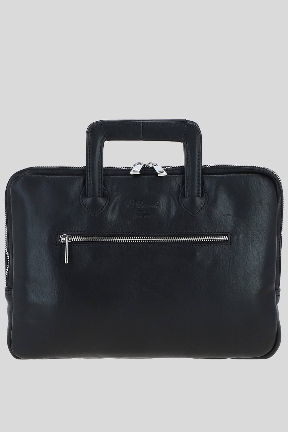 Ashwood Leather Real Leather Laptop Handle Bag In Black Ashwood Leather Real Leather Laptop Handle Bag In Black
