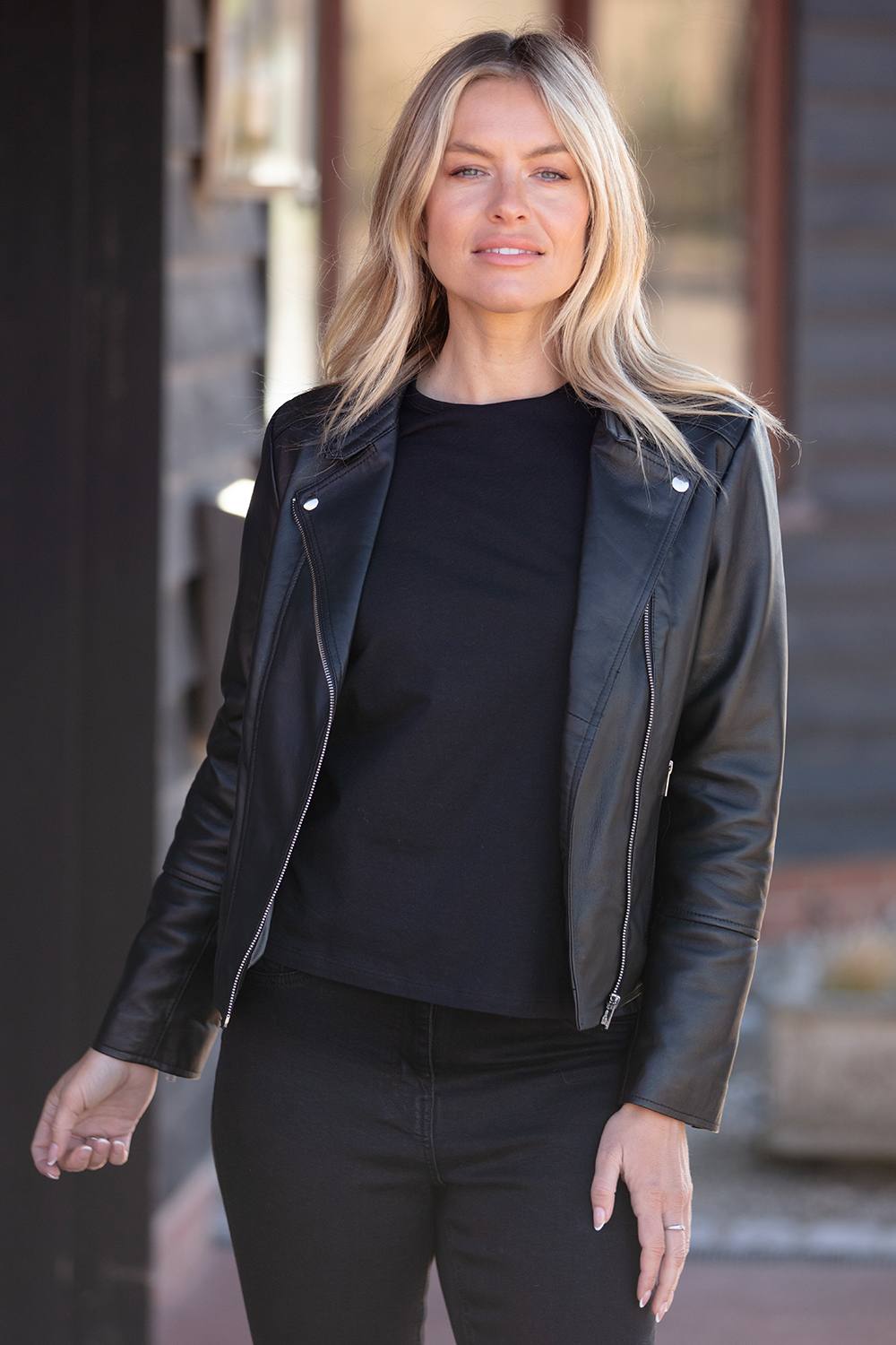 Ashwood Leather ‘vento’ Real Leather Biker Jacket In Black Ashwood Leather ‘vento’ Real Leather Biker Jacket In Black
