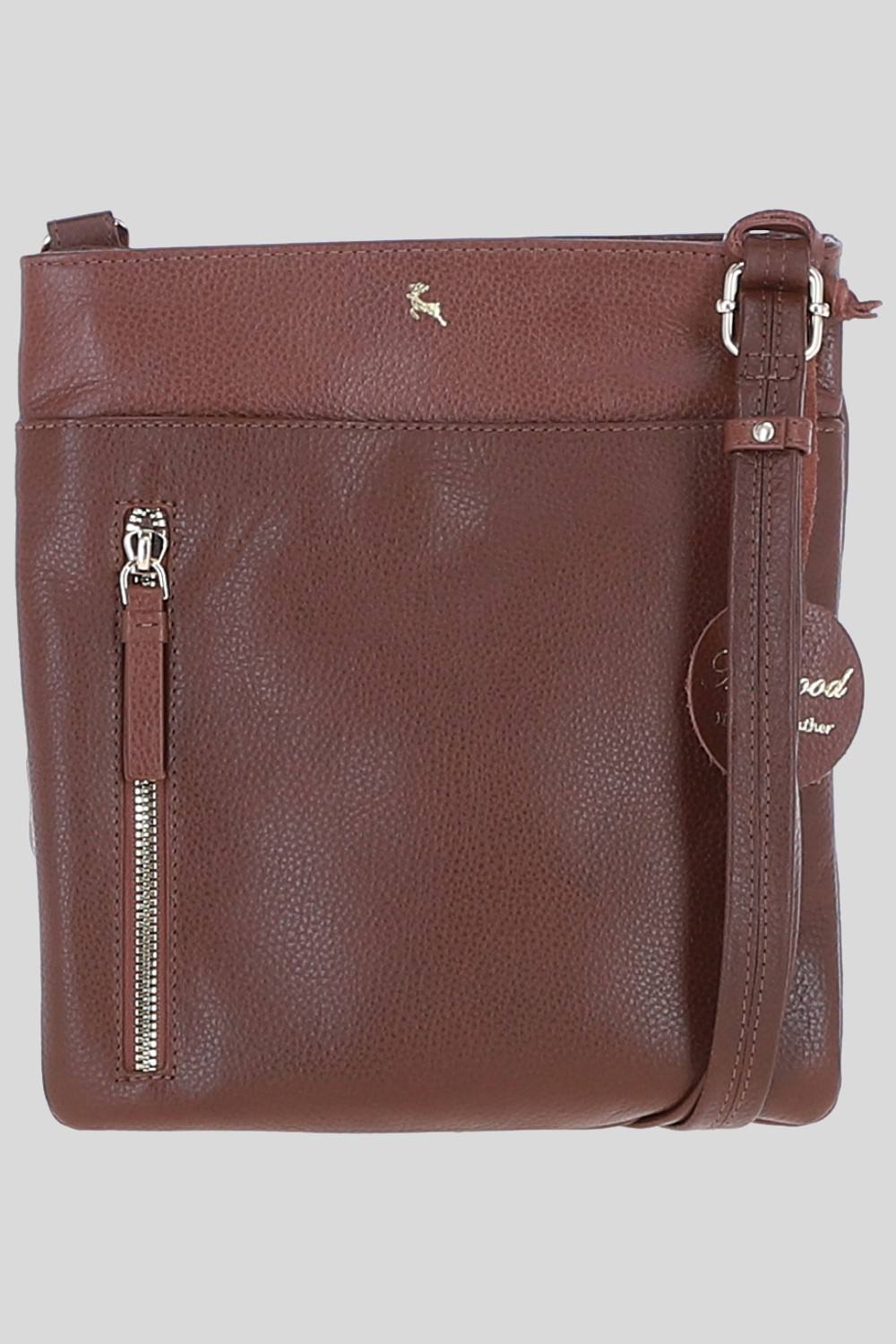 Ashwood Leather Exquisite Genuine Leather Crossbody Flat Bag In Tan