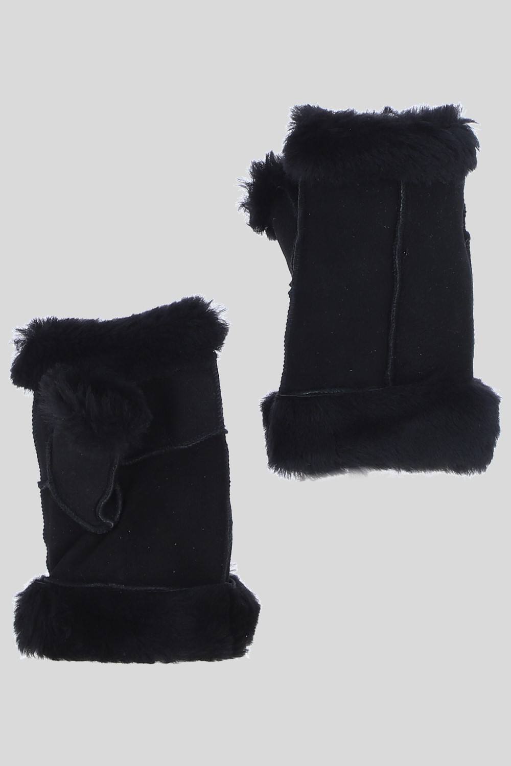 Ashwood Leather ‘glittens’ Real Sheepskin Fingerless Gloves In Black Ashwood Leather ‘glittens’ Real Sheepskin Fingerless Gloves In Black