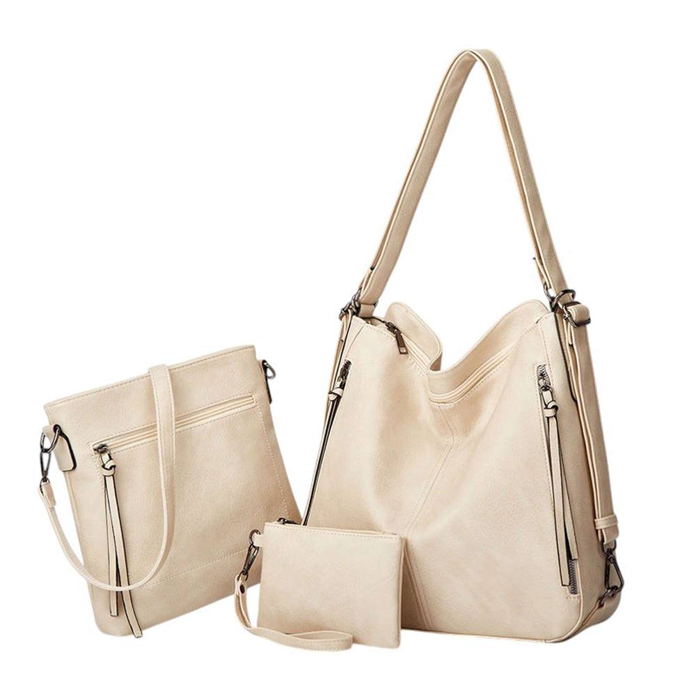 Kitise Multifunctional -Piece Set Totebackpack Shoulder Handbag With Purse Bag In White Kitise Multifunctional -Piece Set Totebackpack Shoulder Handbag With Purse Bag In White