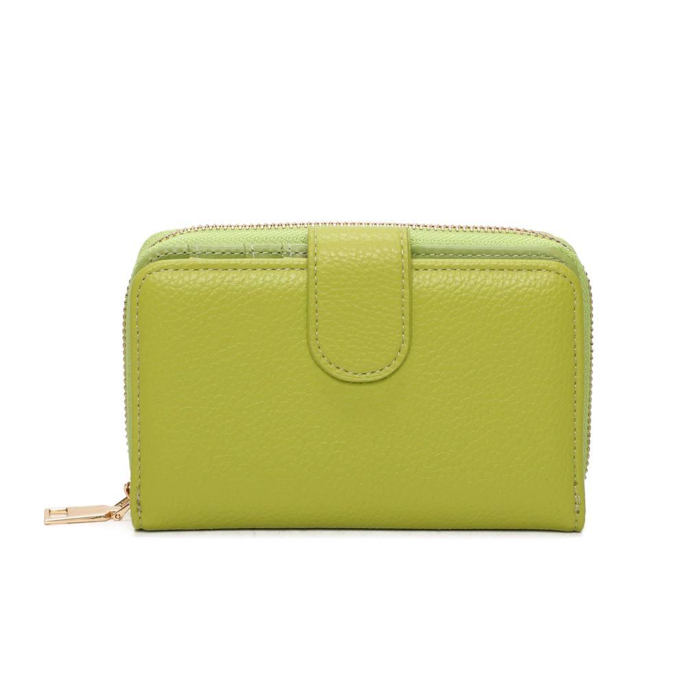 Kitise Zip Around Faux Leather Wallet With Snap Closure Multi Card Purse In Green