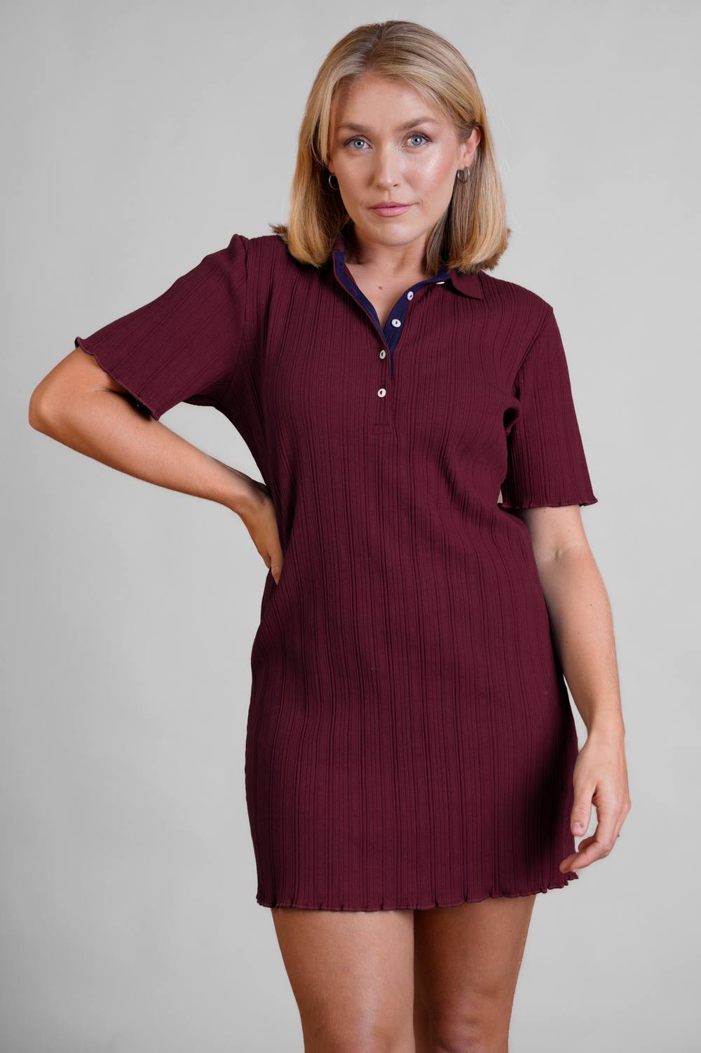 Enorsia Ribbed Textured Slim Fit Polo Shirt