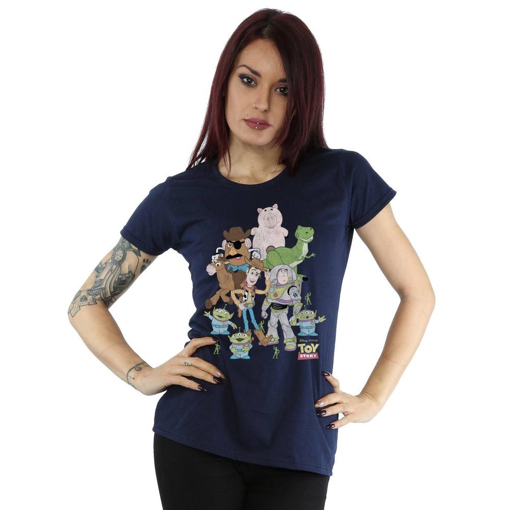 Disney Toy Story Group Cotton Shirt In Mid Navy