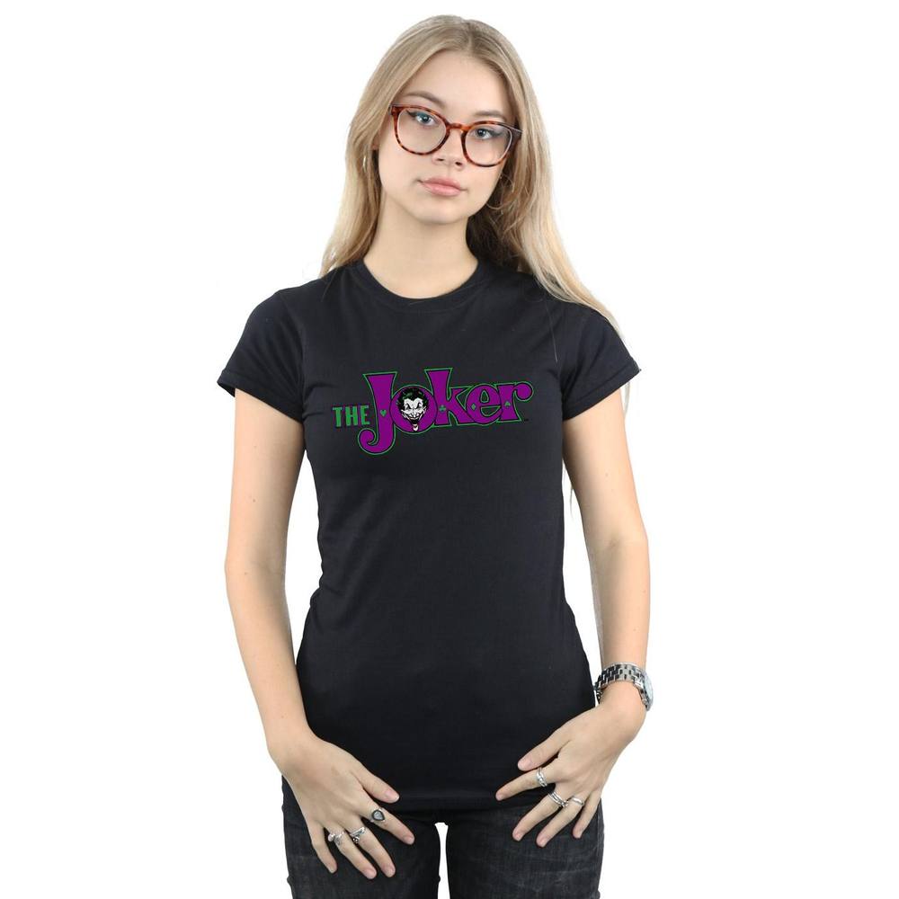 Dc Comics The Joker Text Logo Cotton Shirt In Black