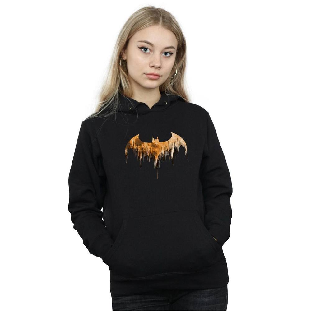 Dc Comics Batman Arkham Knight Halloween Moon Logo Fill Hoodie In Black