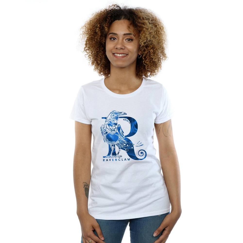 Harry Potter Ravenclaw Raven Cotton Shirt In White
