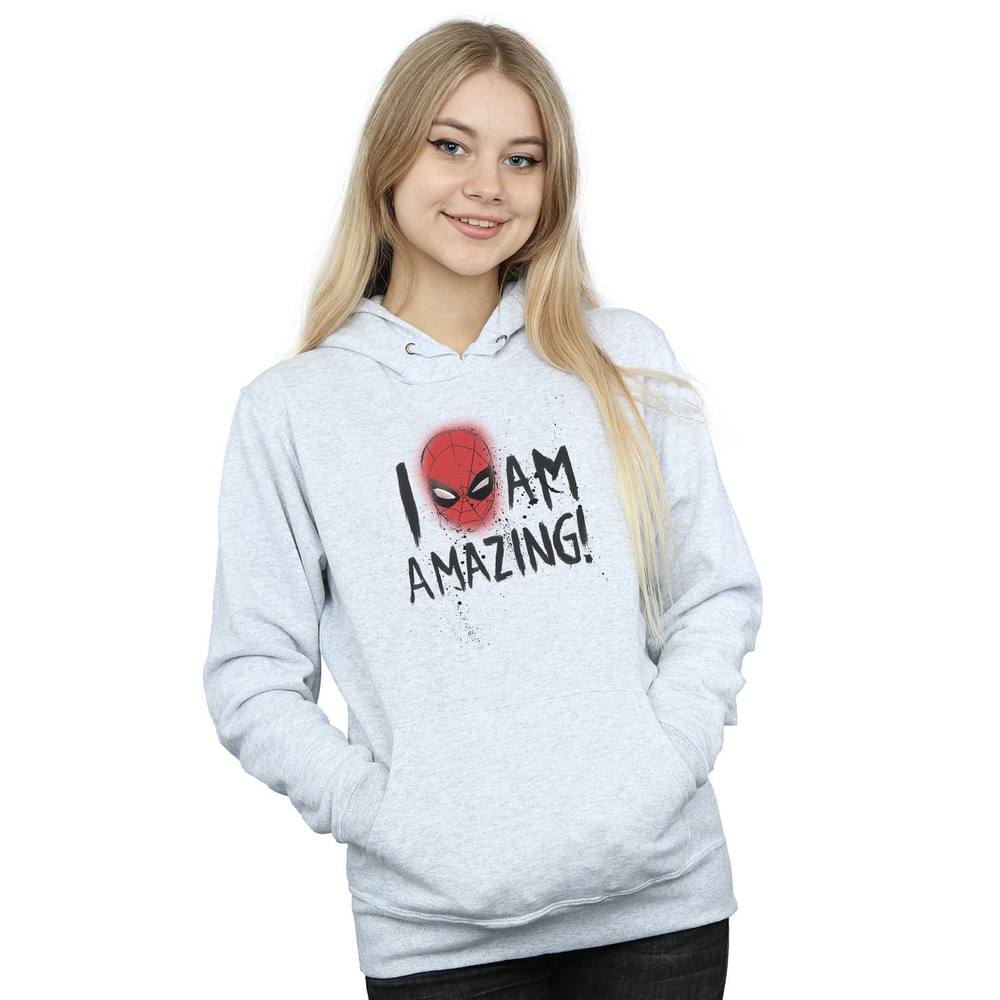 Marvel Spider-Man I Am Amazing Hoodie In Grey