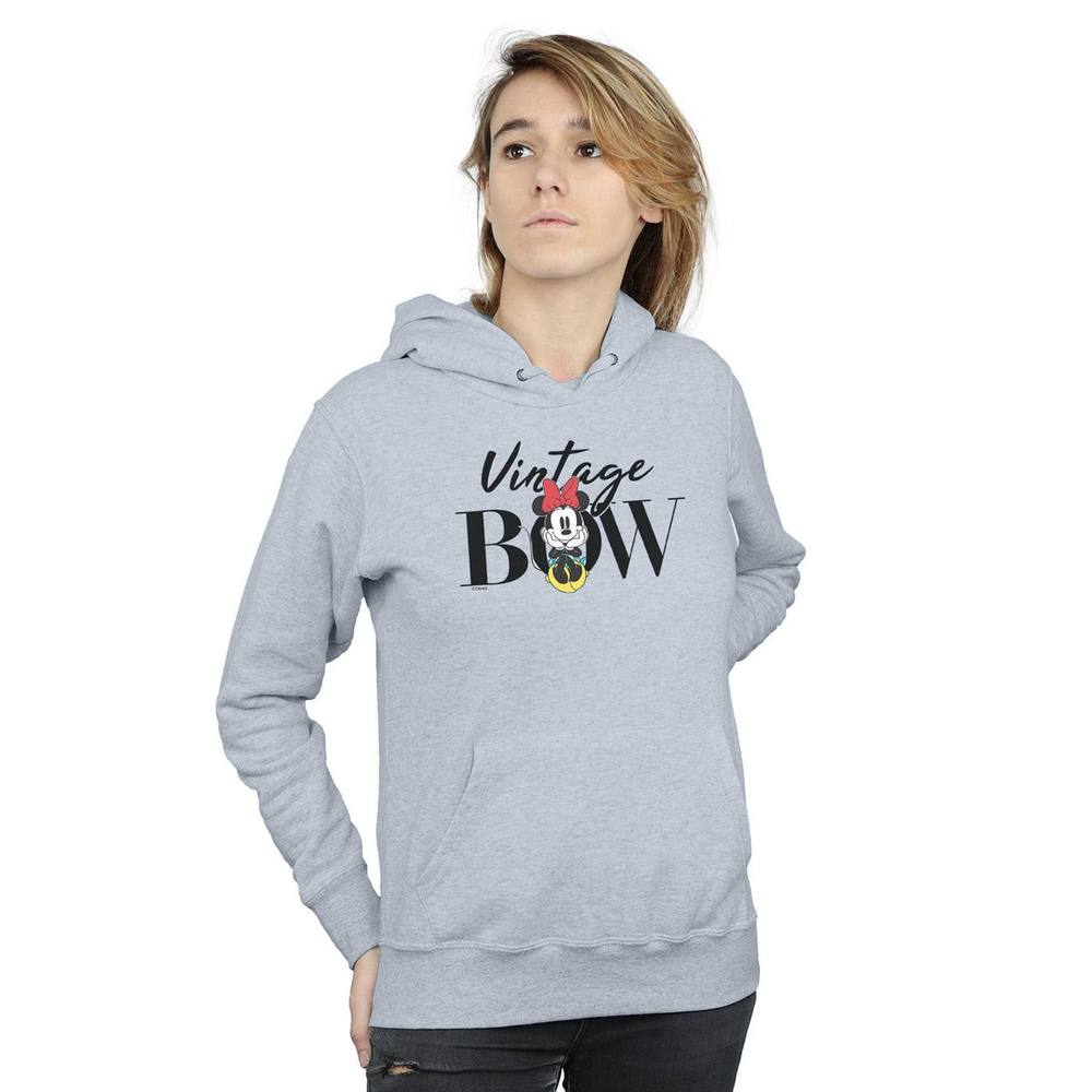 Disney Minnie Mouse Vintage Bow Hoodie In Grey Disney Minnie Mouse Vintage Bow Hoodie In Grey