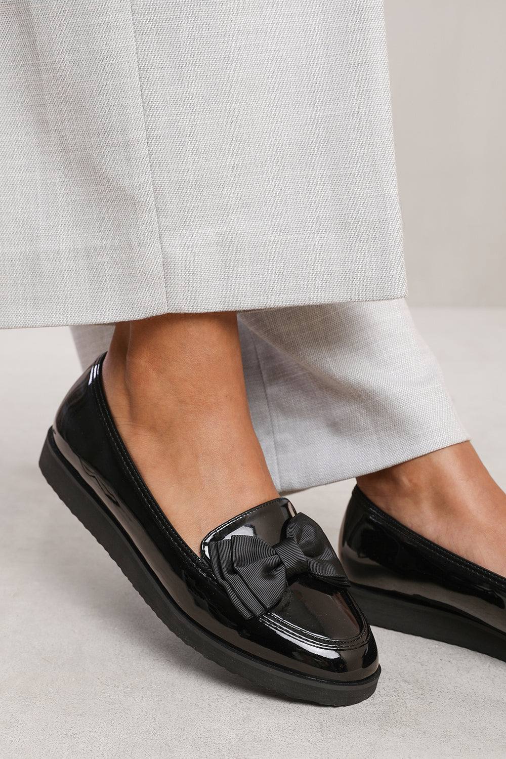 Where’s That From ‘fionna’ Slip On Loafer Slider With Bow Detail In Black
