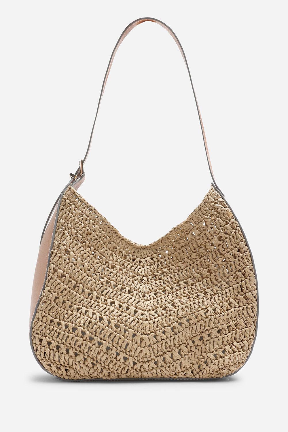 Where’s That From Harmoni Woven Natural Fibre Shoulder Bag In Tan