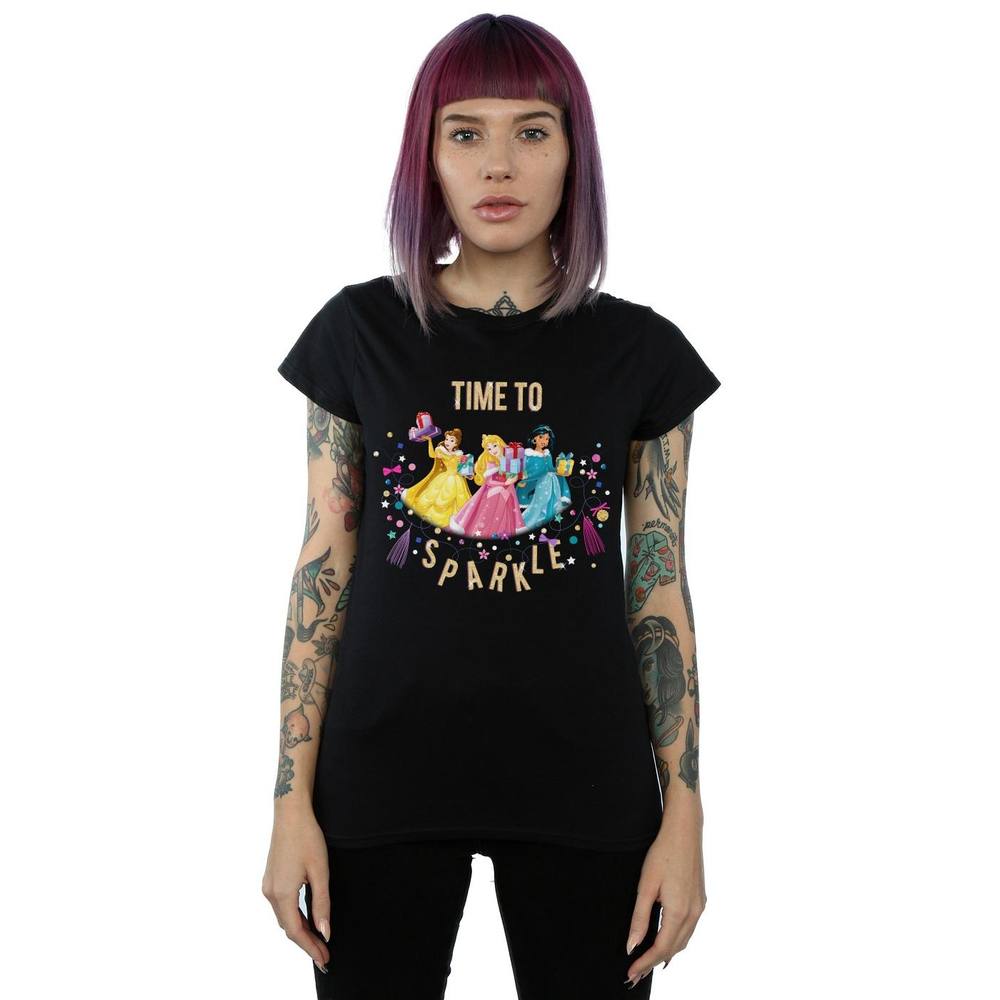 Disney Princess Time To Sparkle Cotton Shirt In Black